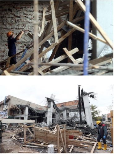 İnşaat kirişlerinin çökmesi sonucu 3 işçi yaralandı Fırat Yetiş