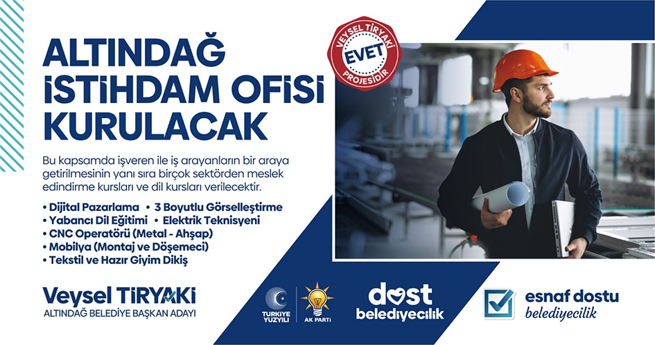 ALTINDAĞ BELEDİYE BAŞKAN ADAYI VEYSEL TİRYAKİ_Karapürçek Gazetesi