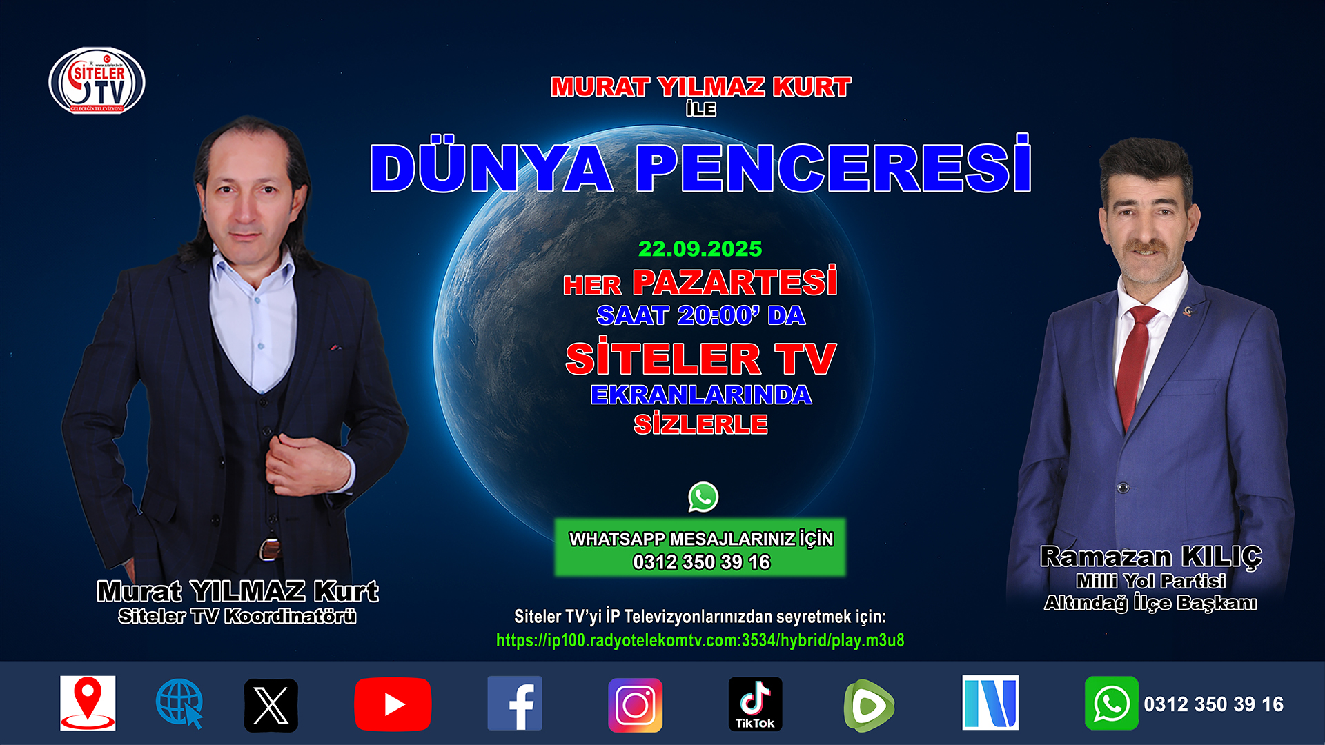 Murat Yılmaz Kurt İle Dünya penceresi 71 Bölüm Milli Yol Partisi Ramazan Kılıç_Karapürçek Gazetesi